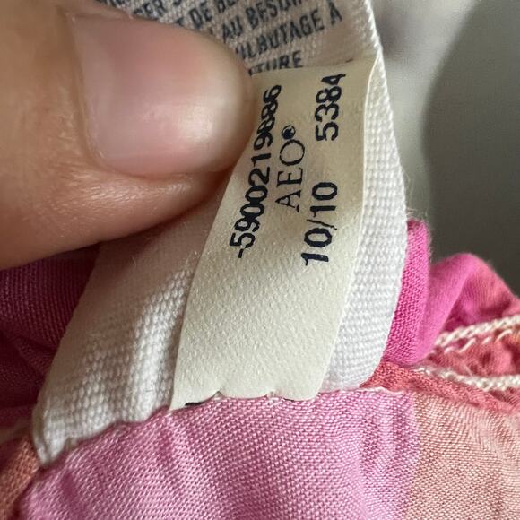 American Eagle Womens Shirt Cotton Button Down Large Plaid Y2K Academia Fall - Picture 6 of 8